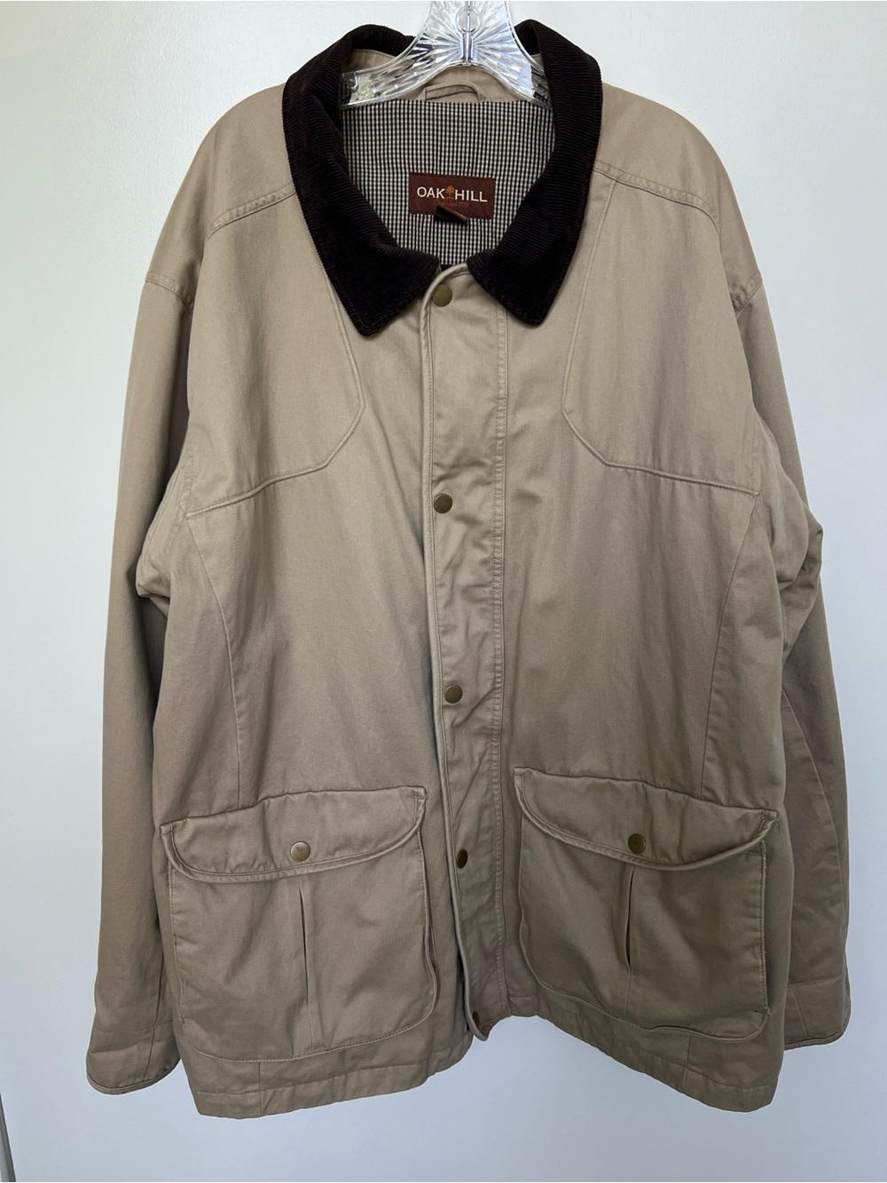 Oak Hill Men's Khaki Field Jacket with Contrast Collar